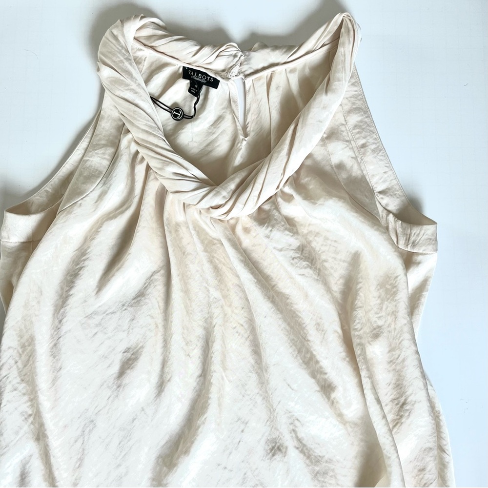Talbots Cream Ruched Blouse